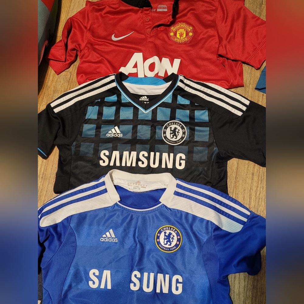 Boys medium soccer jerseys. Despite tags all are boys size 10 (M/L)
